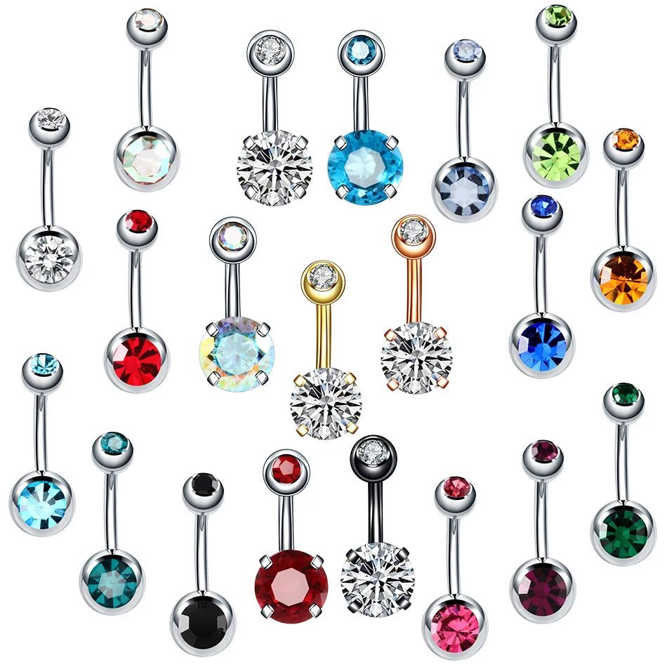 1PC Crystal Steel Belly Piercing | Body Piercing Jewelry For Women