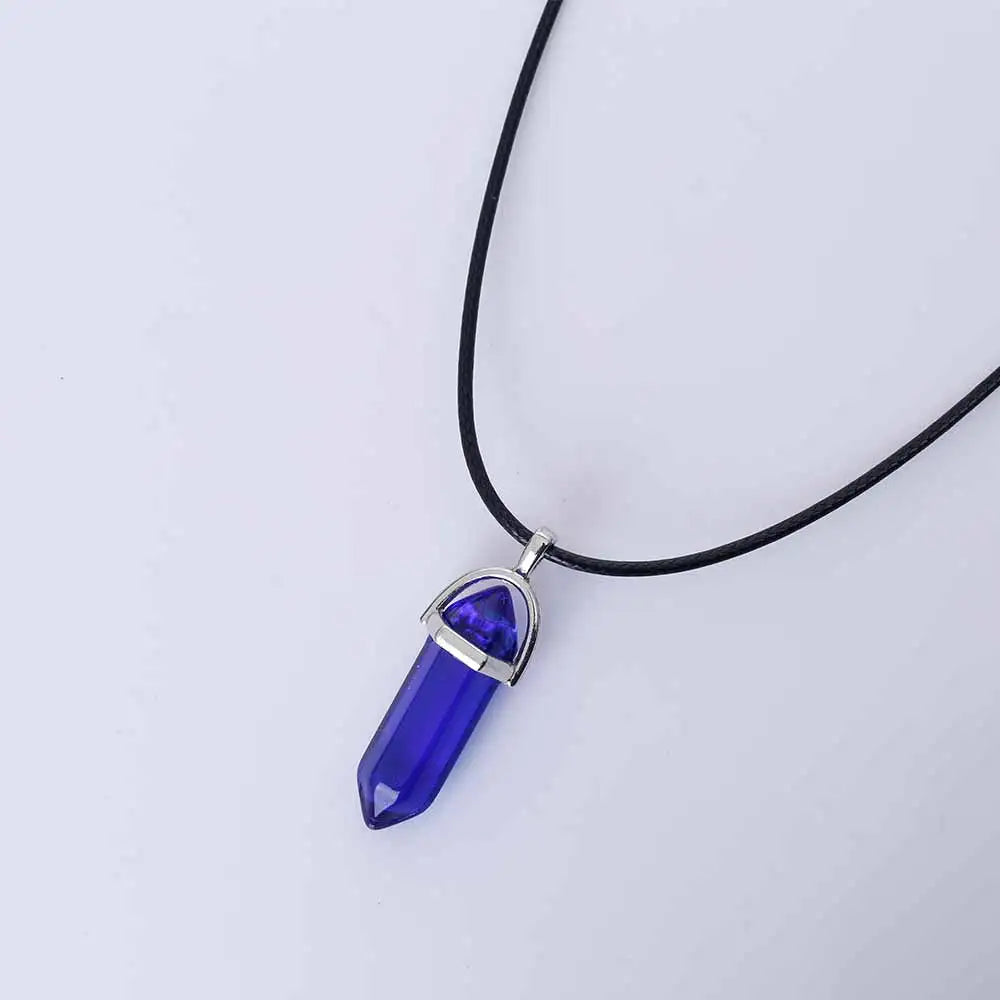 | Natural Crystal Pendants | Leather Chains Necklace For Women Fashion Jewelry