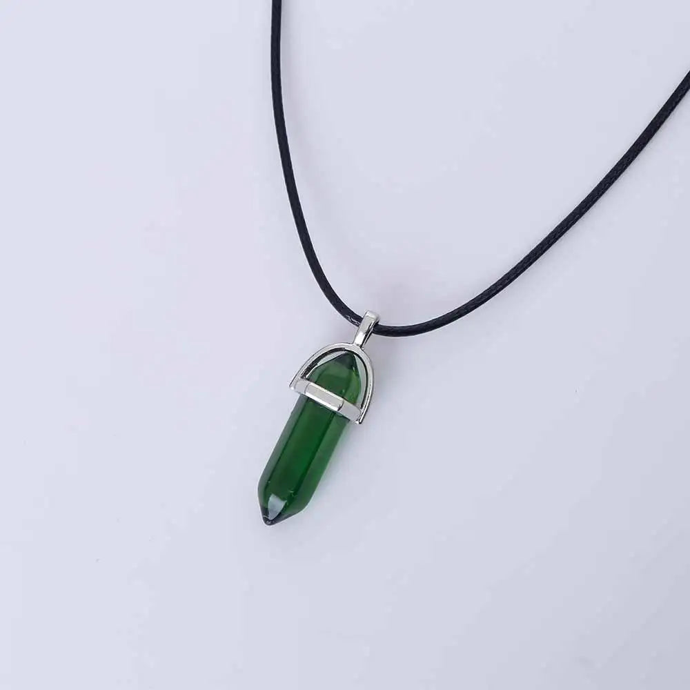 | Natural Crystal Pendants | Leather Chains Necklace For Women Fashion Jewelry