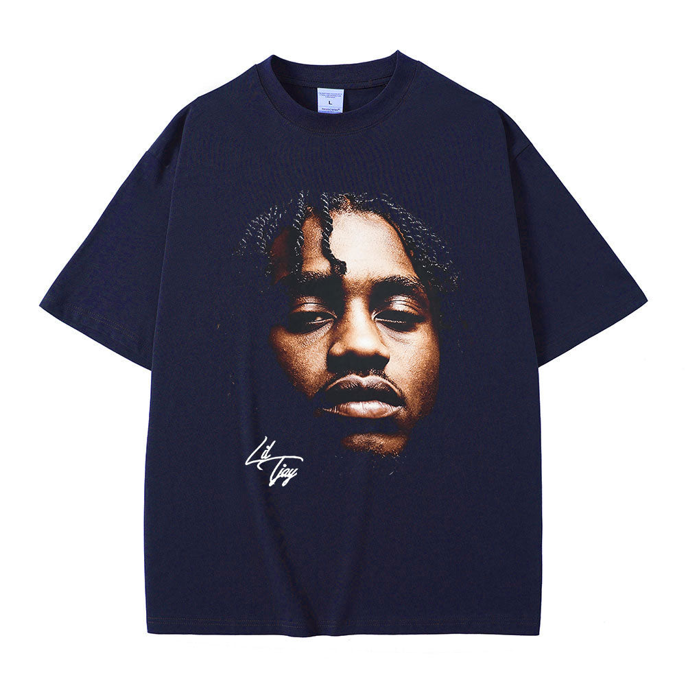 Rapper Lil Tjay Graphic T-shirt Men Women's |  Cotton Short Sleeve Oversized O-Neck T Shirt