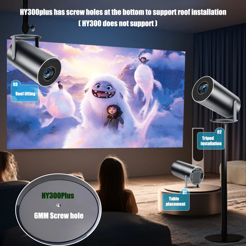 DITONG Hy300 Plus Projector 4K 1080P 1280*720P | Full HD Home Theater Video Mini led Projector for movies Upgraded version