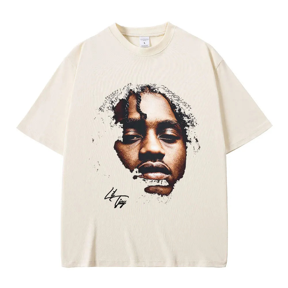 Rapper Lil Tjay Graphic T-shirt Men Women's |  Cotton Short Sleeve Oversized O-Neck T Shirt