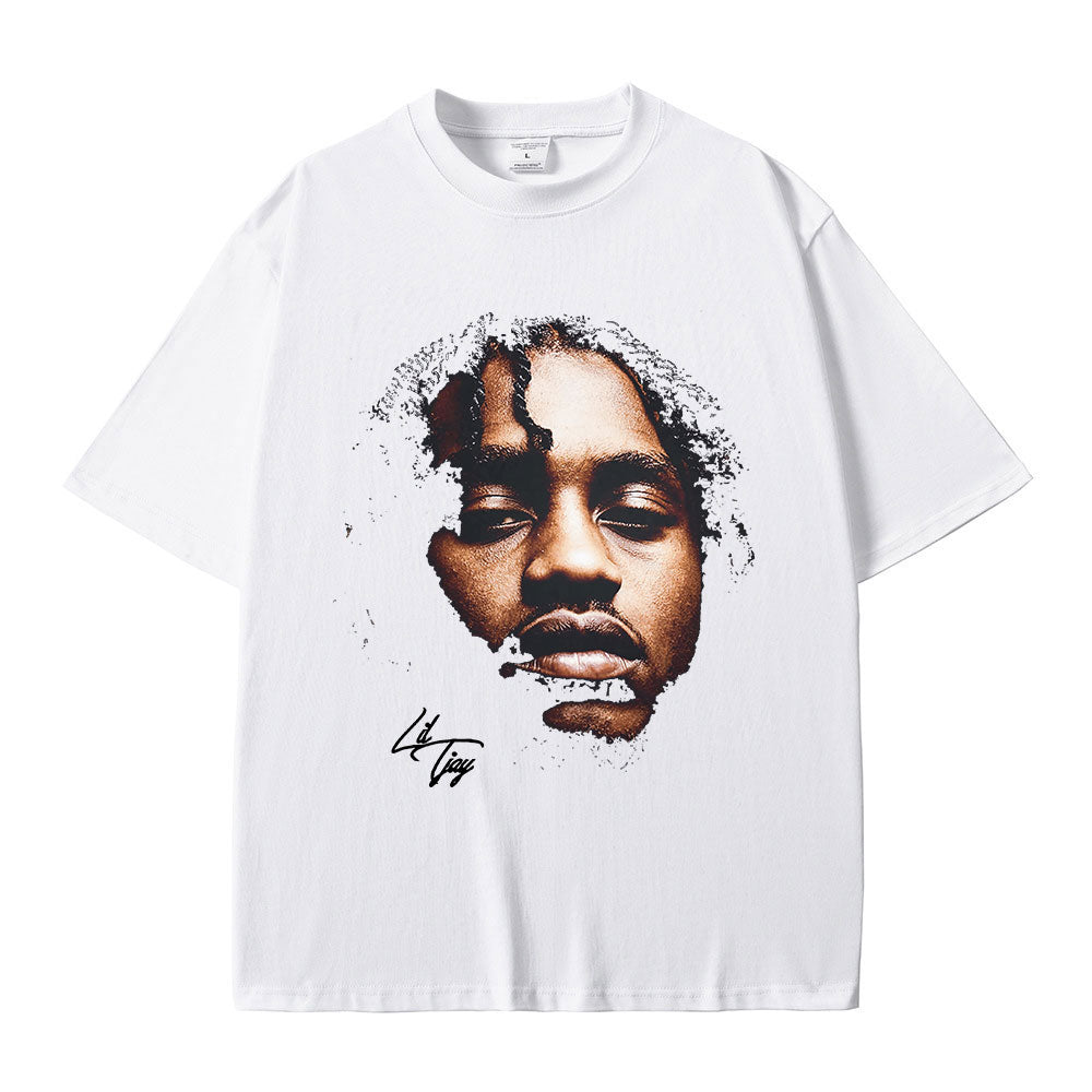 Rapper Lil Tjay Graphic T-shirt Men Women's |  Cotton Short Sleeve Oversized O-Neck T Shirt