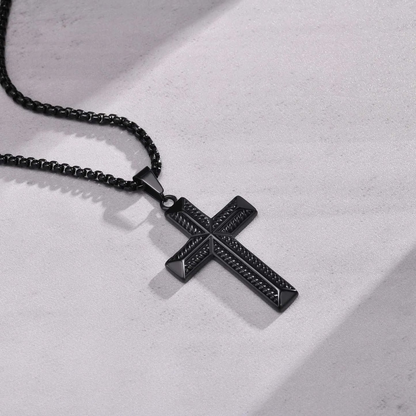 Cool Stylish Cross Necklaces for Men | Waterproof Stainless Steel Prayer Religious Cross Pendant