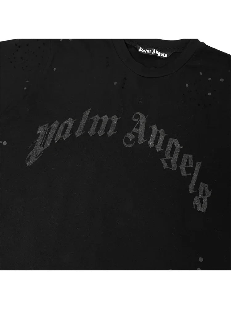 Palm Angels Summer Fashion |  Ink Splash Holes Short-Sleeved T-Shirt