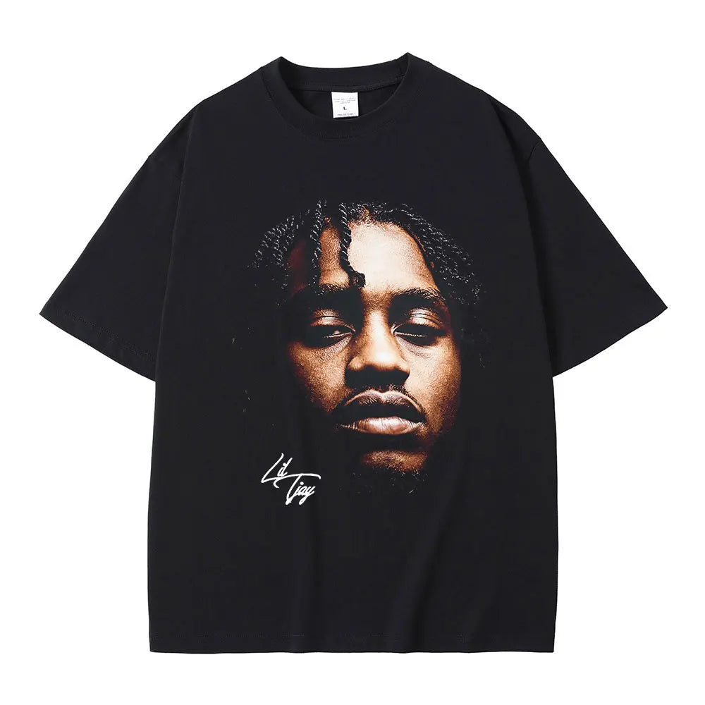 Rapper Lil Tjay Graphic T-shirt Men Women's |  Cotton Short Sleeve Oversized O-Neck T Shirt