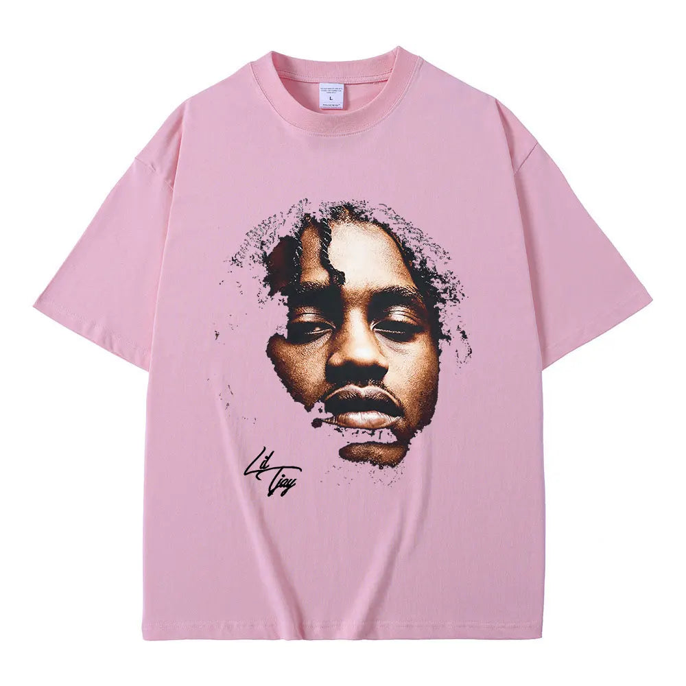 Rapper Lil Tjay Graphic T-shirt Men Women's |  Cotton Short Sleeve Oversized O-Neck T Shirt