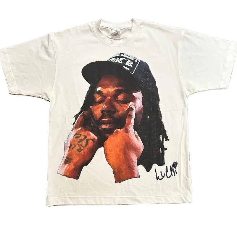 Hip Hop Artist T-Shirt |  Men Y2k Casual Loose Oversized Short Sleeve Street Top