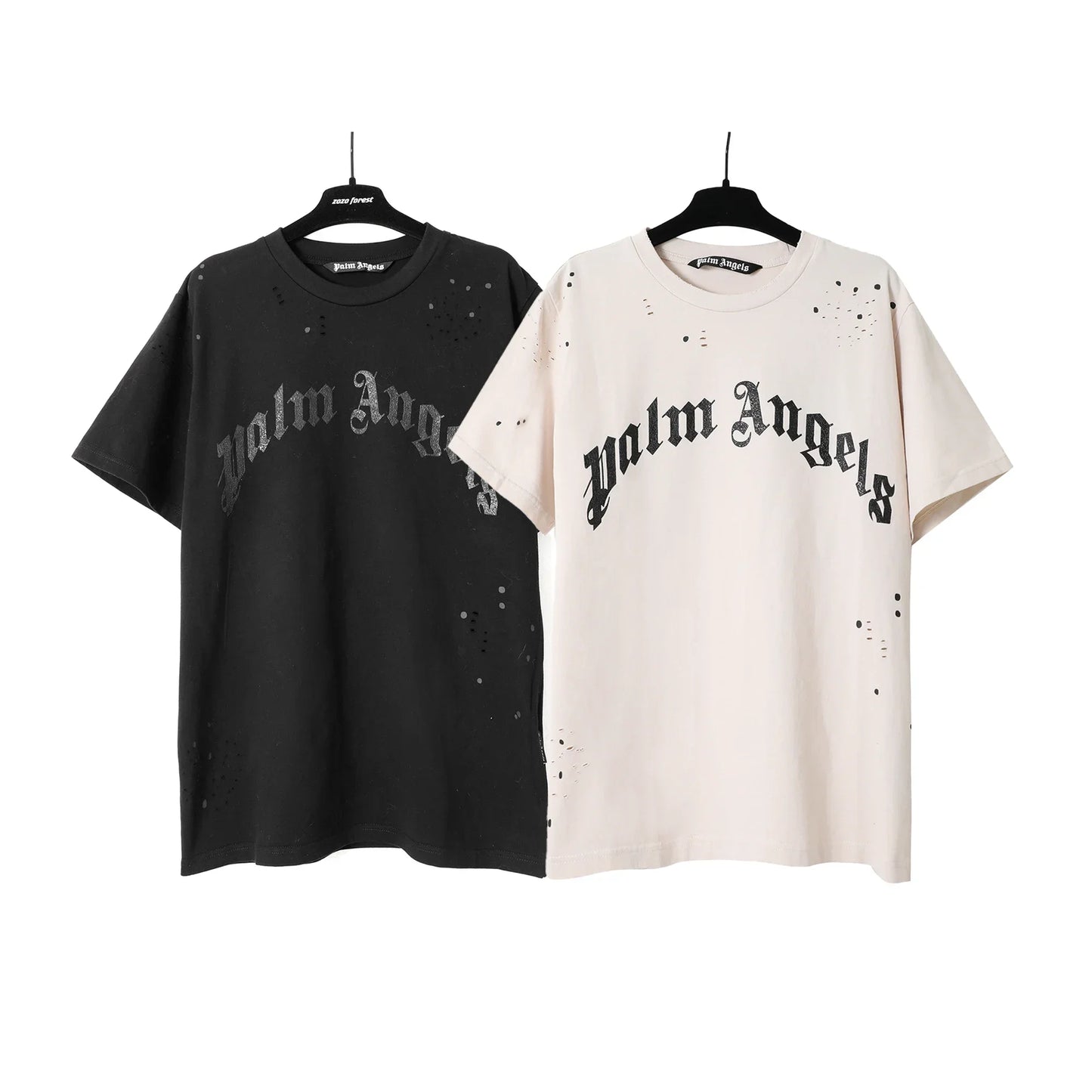 Palm Angels Summer Fashion |  Ink Splash Holes Short-Sleeved T-Shirt