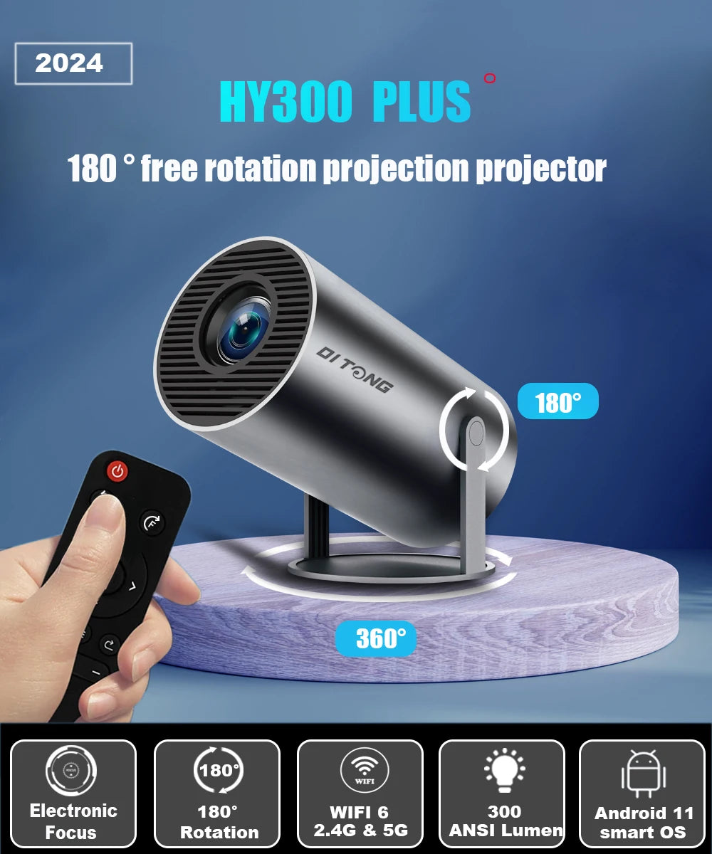 DITONG Hy300 Plus Projector 4K 1080P 1280*720P | Full HD Home Theater Video Mini led Projector for movies Upgraded version