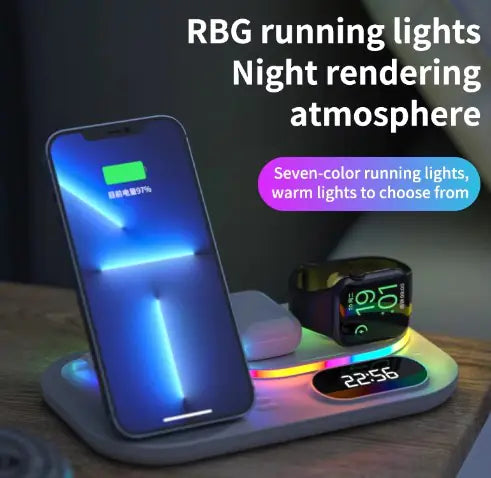 LED Wireless Charging Station Iphone and Android